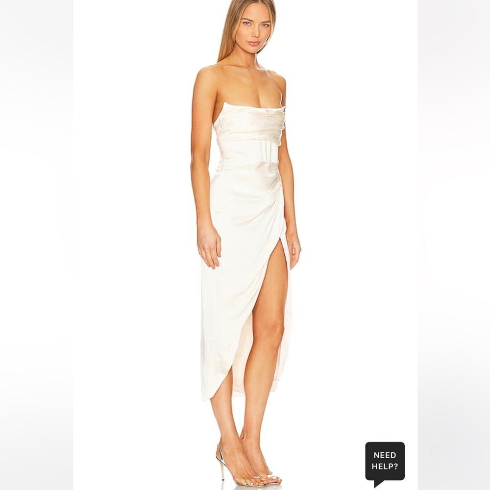 Bardot White satin dress